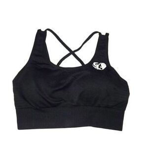Women's Best Sports Bra XS‎ Black Power Seamless Shaping Breathable Support NWT